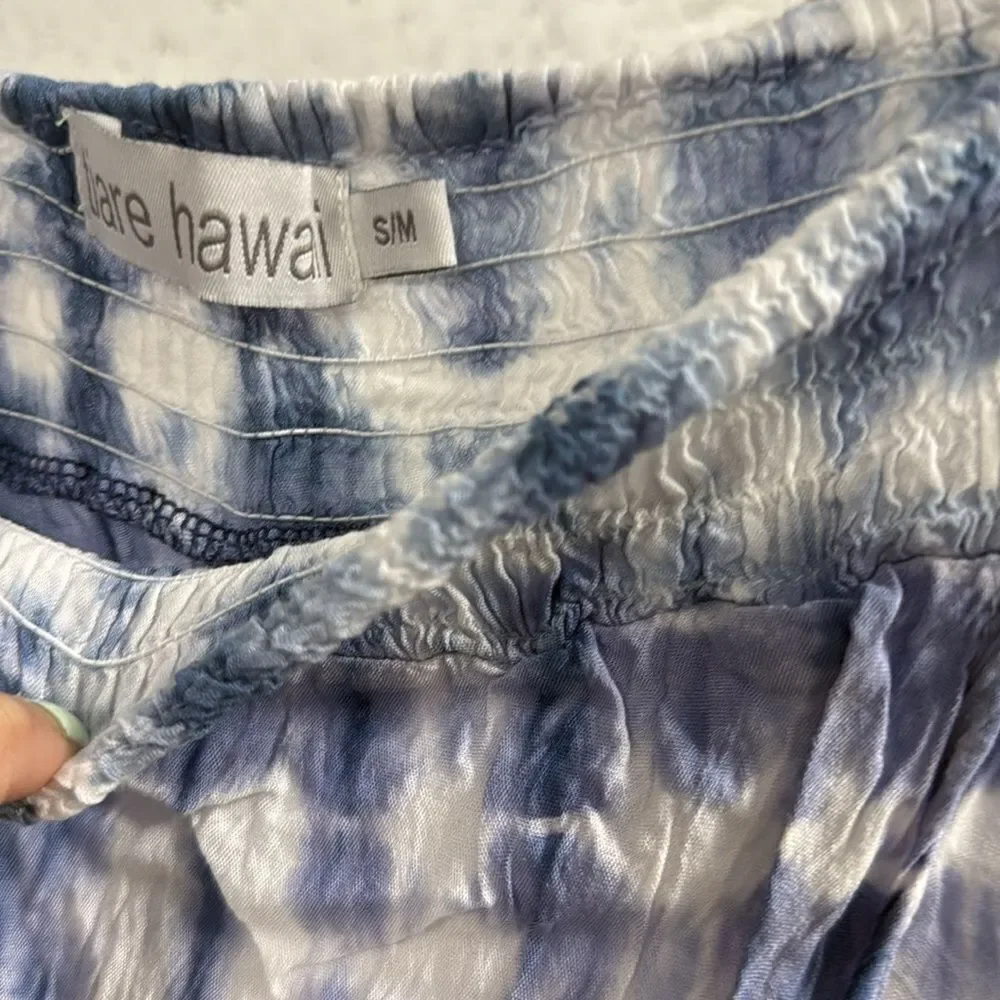 Blue & White Tie-Dye Two Piece TIARE HAWAII - Size S/M Like New Skirt Crop Set